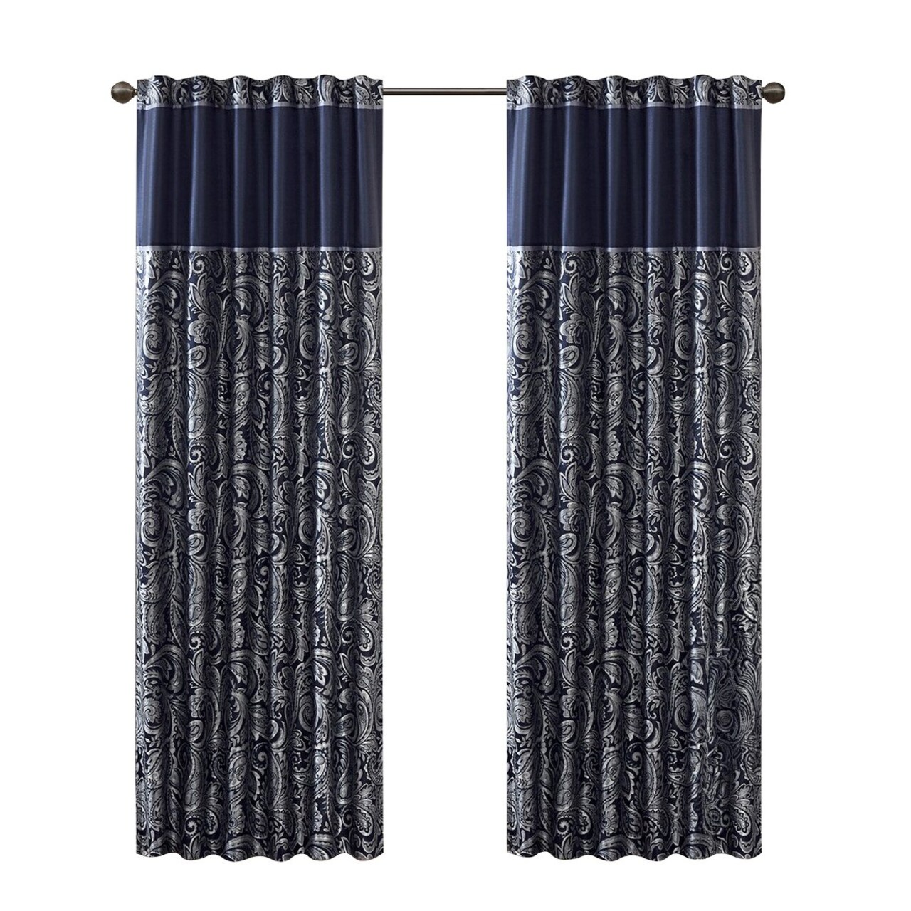 Gracie Mills Thornton Jacquard Curtain Panel Pair - Grace-9157